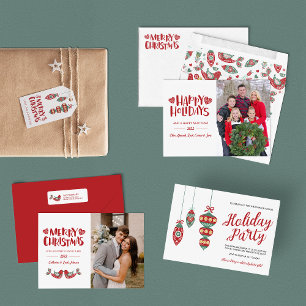 Convite de festas de Natal da Árvore Folclórica