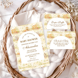 Convite Animais da Safari de Contos de Fadas para Chás de 