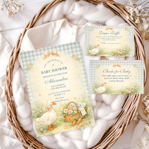 Convite Festa de Bebê da Pastel Silly Goose Farm