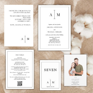 Cartão De Informações Detalhes do Casamento Mínimo do Código Qr Branco P