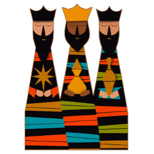 Cartão De Festividades Três Reis Magos Moderno de Meados do Século