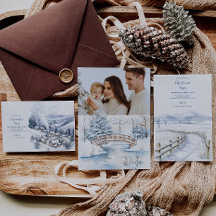 Cartão De Festividades Foto: Watercolor Christmas Winter Wonderland