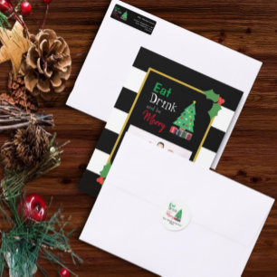 Cartão De Festividades Coma Bebida E Seja Feliz Natal