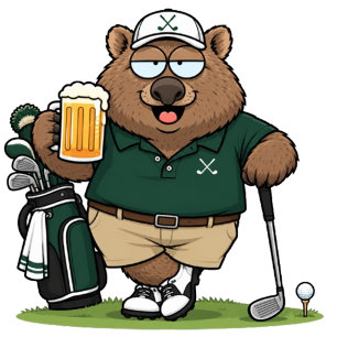 Adesivo Redondo Pai Golfista Wombat Australiano