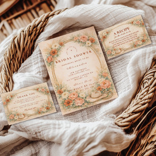 Cartão De Agradecimento Chá de Noiva Floral Country Ranch