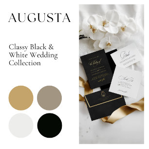 Convite Casamento de Clássica do Monograma Romântico Elega