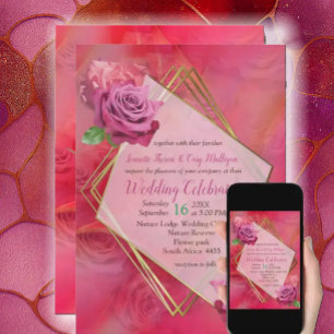 Convite Viva Magenta 2023 dourada dentro da janela