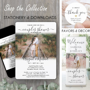 Convite 2 Casais Fotográficos Chá de panela Chic Modern Sc