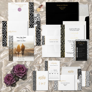 Convite Magnético A Folhagem Romântica Limita a Sua Foto Salva a Dat