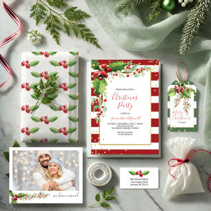 Convite à Função de Natal - Stripes Vermelhas