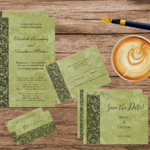 Cartão RSVP Casamento vintage, Flor Vitoriana, Rolha Floral