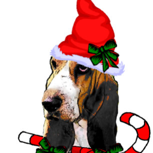 Cartão De Festividades Basset Hound Natal