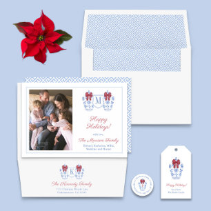 Cartão De Festividades Imagem da família de feriados felizes Ginger Jar