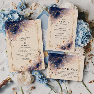 Cartão De Agradecimento Casamento de Astrologia Sombria