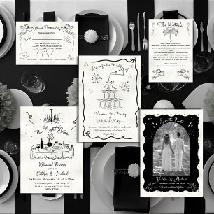 Convite RSVP Cupido de Cherub Cupido desenhado à mão