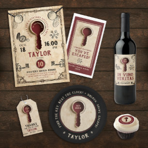 Etiqueta Para Presente Legal Vintage Escape Room Detetive Spy Mysterkey