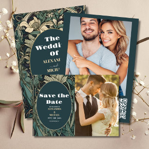 Reserve A Data Foto Vintage Floral Art Nouveau Casamento