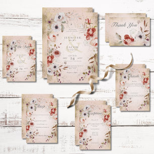 Cartão De Informações Recepção Rosa Romântica Rosa-Rosa Dourada