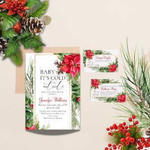 Convite Bebê É Frio Fora Da Árvore De Pinho Chá de fraldas