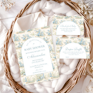 Convite Chuva de Bebê do Livro de Histórias do Dinossauro 