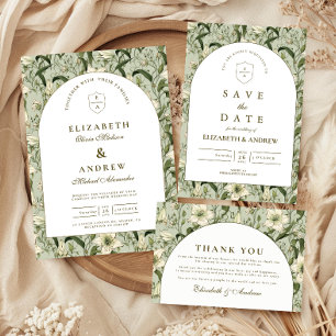 Cartão RSVP Sage Arquitetura Botânica Elegante Casamento