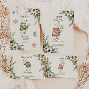 Convite Chá de fraldas de inverno da Woodland