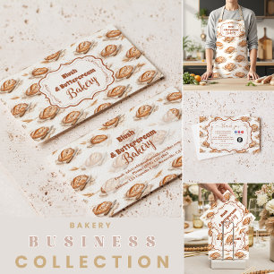 Cartão De Agradecimento Negócios de Padaria de Buttercream Vintage
