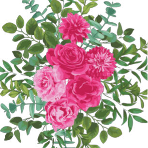 Convite Rosas De Casamento Rosa Brilhante Moderno