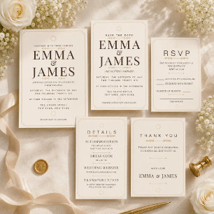 Convite de Casamento Elegância Marfim Macio Editáv