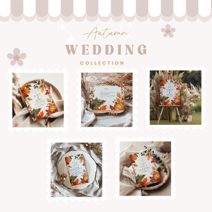 Convite Casamento de Folhas de Outono Negrito