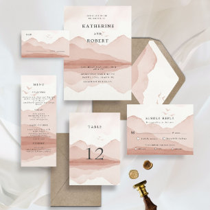 Cartão De Informações Detalhes de Casamento da Paisagem da Montanha Esca