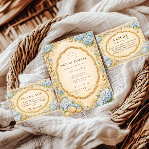 Convite Chá de Bebê de Hydrangea Costeira Vintage