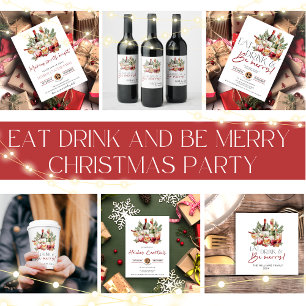 Adesivo Quadrado Coma Bebida e Seja Feliz Feriado de Natal