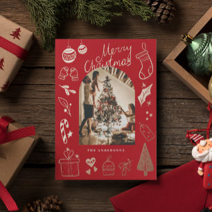 Convite de Festa de Natal Coisas Favoritas Vermelh
