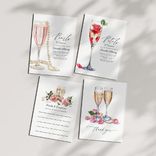 Convite Chá de Noiva Pétalas & Prosecco Champagne