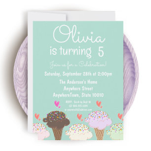 Convite Festa de aniversário de Sorvete