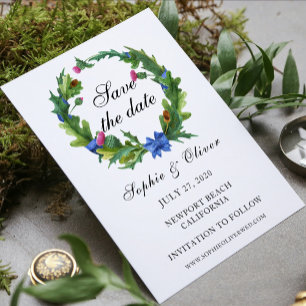 Convite Elegante Escocês Thistle Wedding Meal Choice RSVP