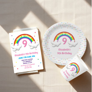 Convite Na Nuvem 9! Rainbow Birthday