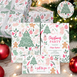Papel De Presente Coisas de Natal bonitas Padrão de Ilustração