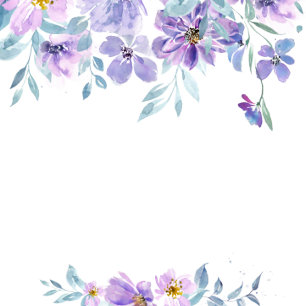 Convite Periwinkle Lilac Peony Chá de casamento