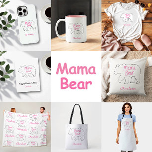 Camiseta Mama Bear   Dia de as mães bonito e engraçado