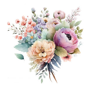 Convite Chá de casamento Floral Boho Primavera Pastel Peon