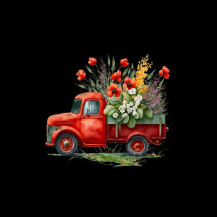 Vintage Truck Red Poppies Chá de casamento Convite