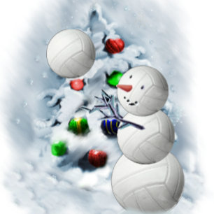 Cartão De Festividades Voleibol Snowman Natal