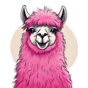 Convite Pink Happy Smiling Lama
