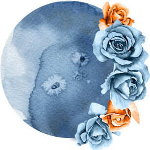 Convite Dusty Blue e Rusty Peony Casamento Dourado Floral