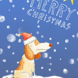 Cartão De Festividades Feliz Natal - Cachorro bonito