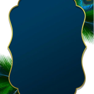 Convite Penas Peacock Elegantes e Chá de casamento Dourado