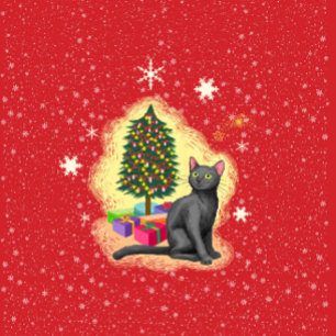 Cartão De Agradecimento Feliz Natal Cat