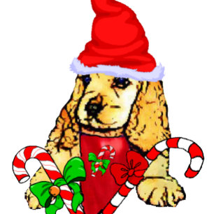 Cartão De Festividades Bonito Cocker Spaniel Cuppy Natal